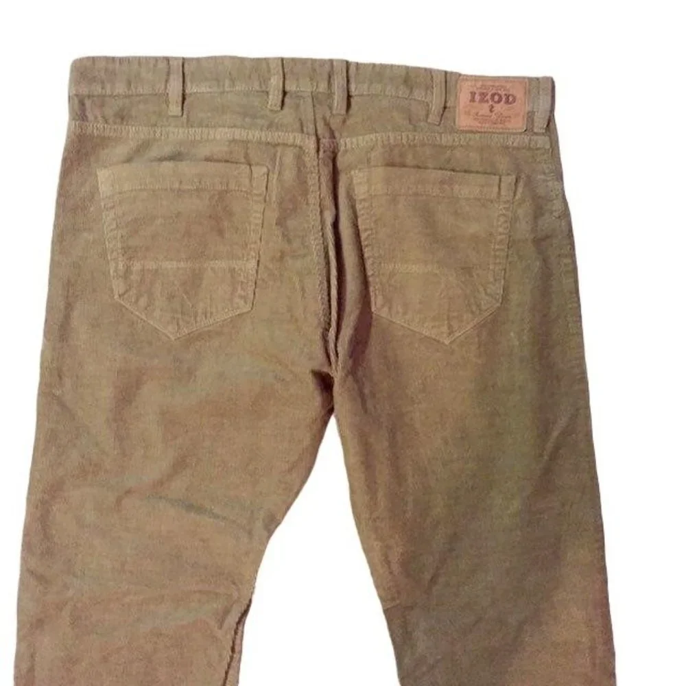 IZOD Pants Mens 38x32 Used Corduroy Casual Career Saltwater Wash Straight Cut